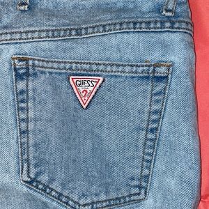 Vintage Guess|George Marciano original acid wash light blue jeans with zippers